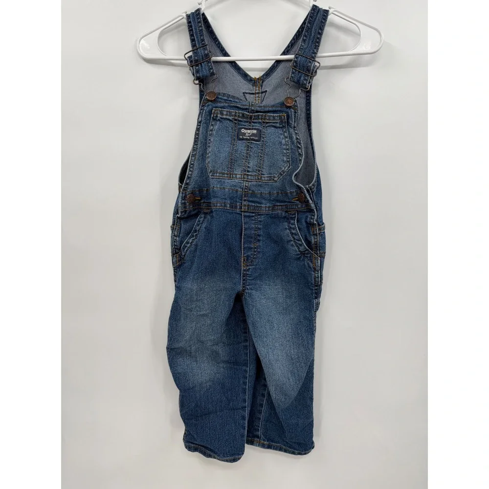 OshKosh 3T Denim Overalls Toddler Blue‎ Medium Wash Carpenter Bib Adjustable